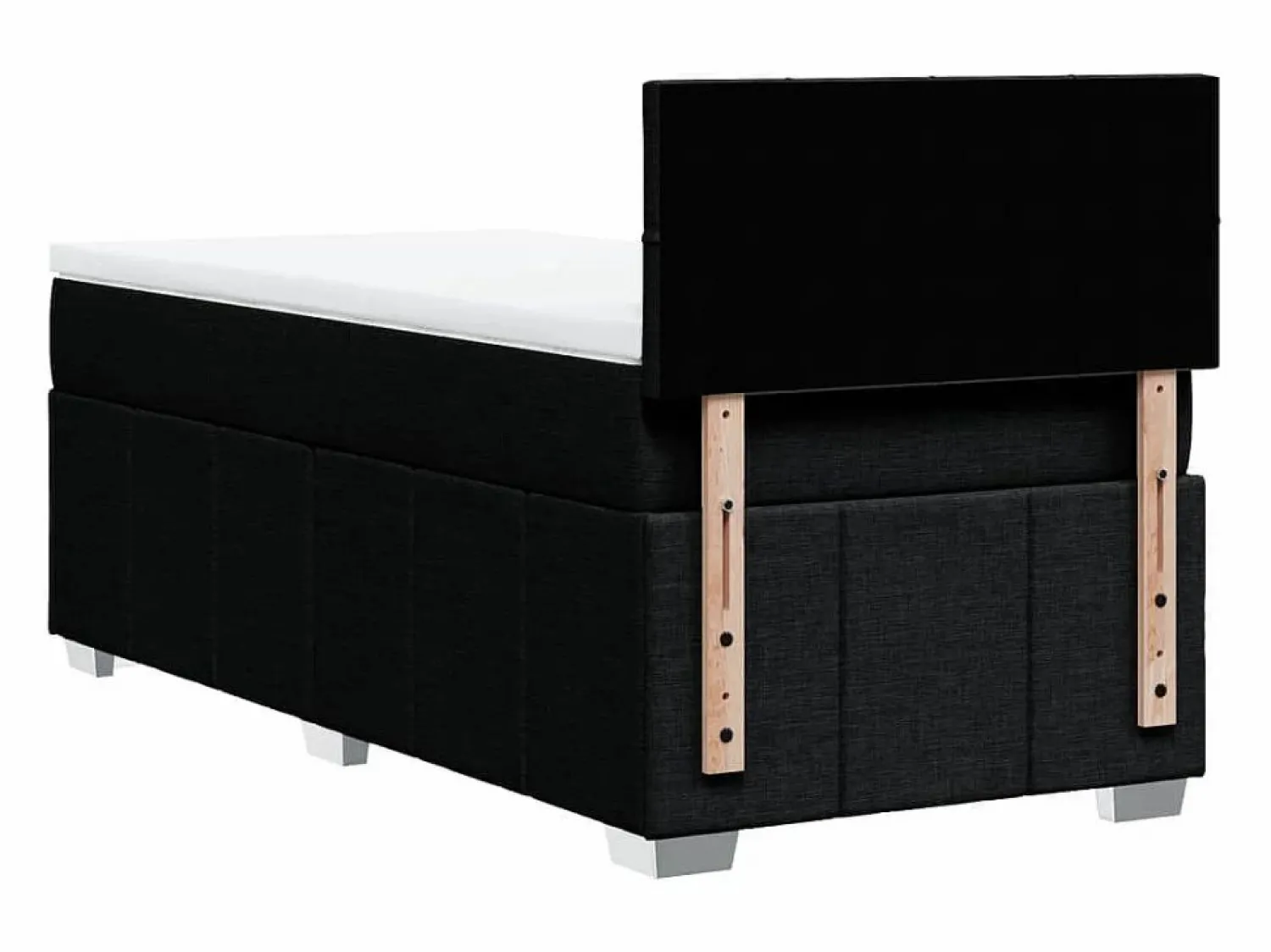 Discount Clicnbuy Cama box spring con colchón tela 90x190 cm Negro