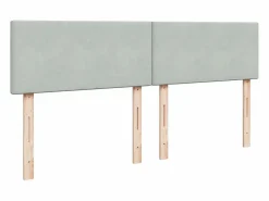 Clearance Clicnbuy Cama box spring con colchón terciopelo claro 180x200 cm Gris