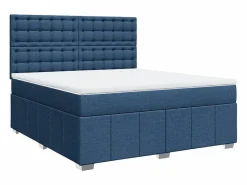 Clicnbuy Cama box spring con colchón tela 180x200 cm