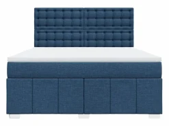 Clicnbuy Cama box spring con colchón tela 180x200 cm
