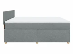 Clicnbuy Cama box spring con colchón tela claro 180x200 cm