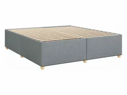 Clicnbuy Cama box spring con colchón tela claro 180x200 cm