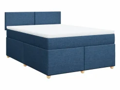 Sale Clicnbuy Cama box spring con colchón tela 160x200 cm Azul