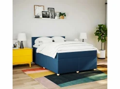 Sale Clicnbuy Cama box spring con colchón tela 160x200 cm Azul