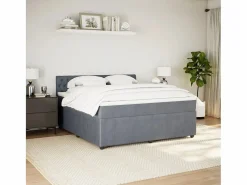 Sale Cama box spring con colchón terciopelo oscuro 180x200 cm Somier - 180X200Cm