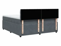 Sale Cama box spring con colchón terciopelo oscuro 180x200 cm Somier - 180X200Cm