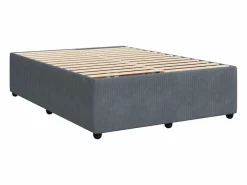 Discount Clicnbuy Cama box spring con colchón terciopelo oscuro 160x200 cm Gris