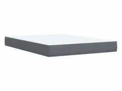 Discount Clicnbuy Cama box spring con colchón terciopelo oscuro 160x200 cm Gris