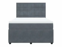 Best Clicnbuy Cama box spring con colchón terciopelo oscuro 140x190 cm Gris