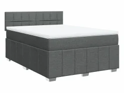 Hot Clicnbuy Cama box spring con colchón tela oscuro 160x200 cm Gris