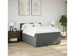 Hot Clicnbuy Cama box spring con colchón tela oscuro 160x200 cm Gris