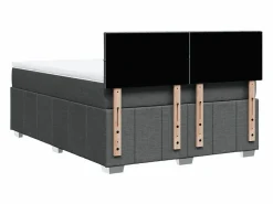 Hot Clicnbuy Cama box spring con colchón tela oscuro 160x200 cm Gris