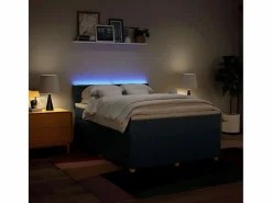Outlet Clicnbuy Cama box spring con colchón tela 160x200 cm Azul
