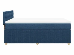 Outlet Clicnbuy Cama box spring con colchón tela 160x200 cm Azul