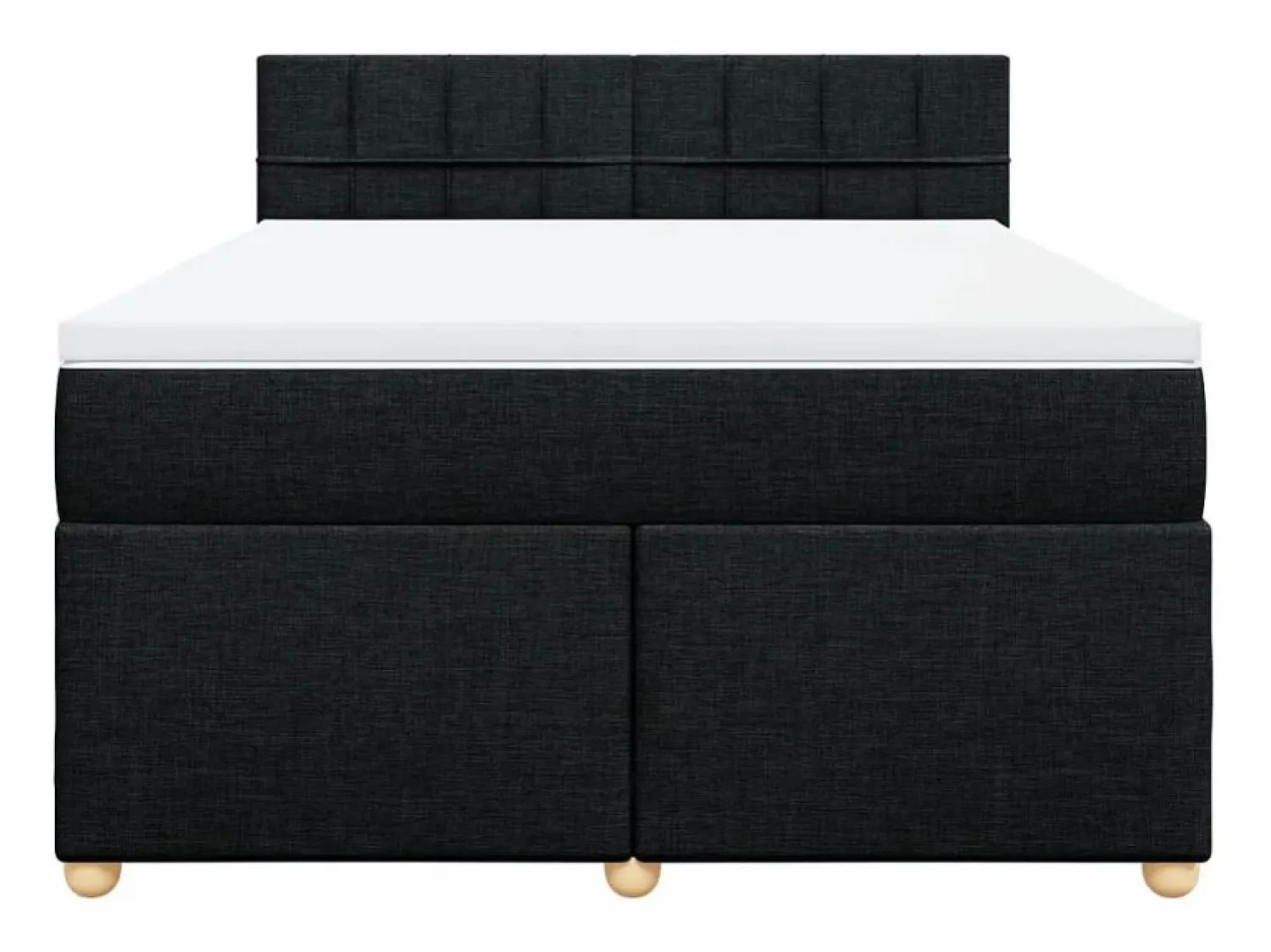 Clicnbuy Cama box spring con colchón tela 160x200 cm Negro