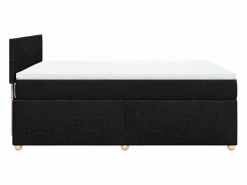 Clicnbuy Cama box spring con colchón tela 160x200 cm Negro