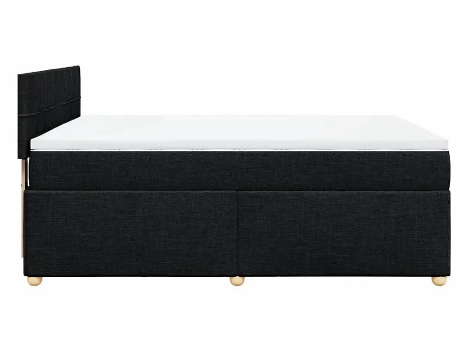 Clicnbuy Cama box spring con colchón tela 160x200 cm Negro