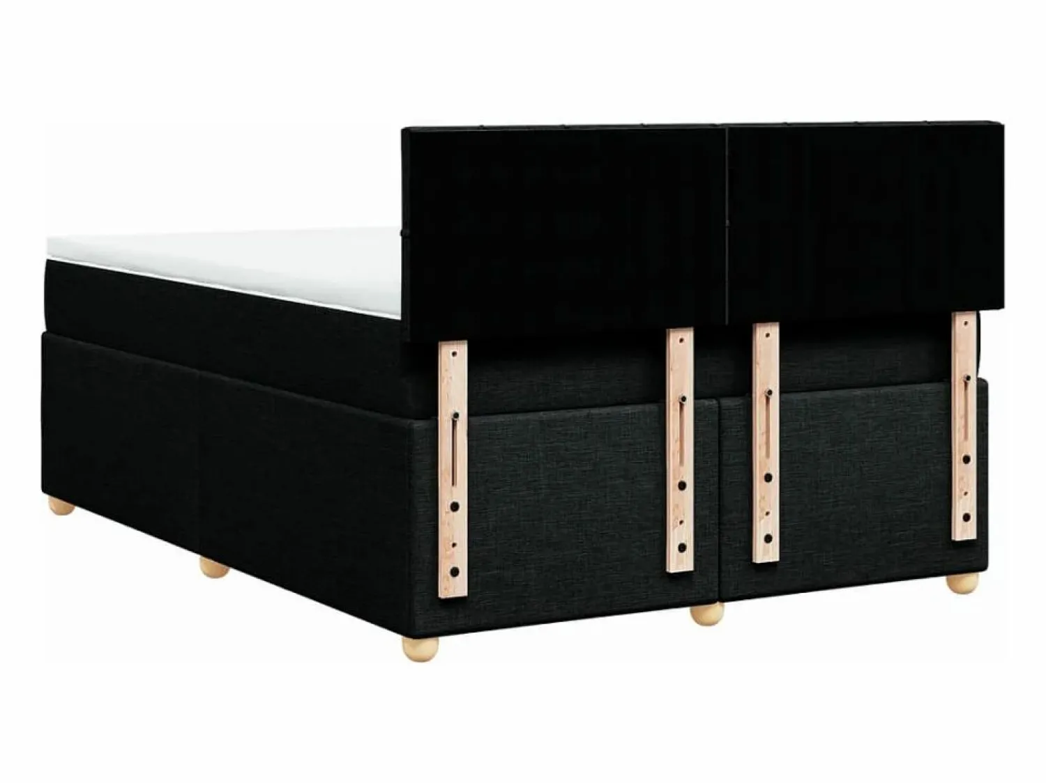 Clicnbuy Cama box spring con colchón tela 160x200 cm Negro