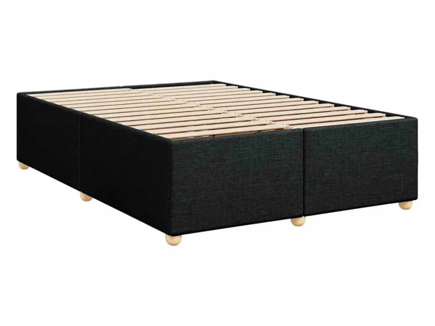 Clicnbuy Cama box spring con colchón tela 160x200 cm Negro