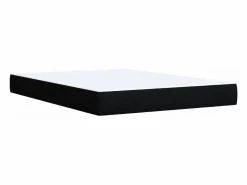Clicnbuy Cama box spring con colchón tela 160x200 cm Negro