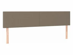 Best Cama box spring con colchón LED tela gris taupe 180x200 cm Somier - 180X200Cm