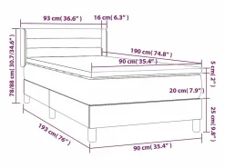 Sale Clicnbuy Cama box spring con colchón tela 90x190 cm Azul