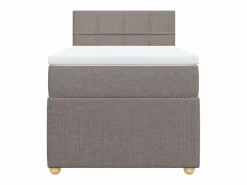 Online Cama box spring con colchón tela gris taupe 90x190 cm Base De Cama De Láminas|Somier - 90X190Cm