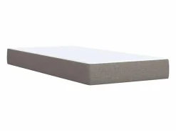Online Cama box spring con colchón tela gris taupe 90x190 cm Base De Cama De Láminas|Somier - 90X190Cm
