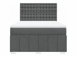 Clearance Clicnbuy Cama box spring con colchón tela oscuro 160x200 cm Gris