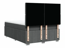 Clearance Clicnbuy Cama box spring con colchón tela oscuro 160x200 cm Gris