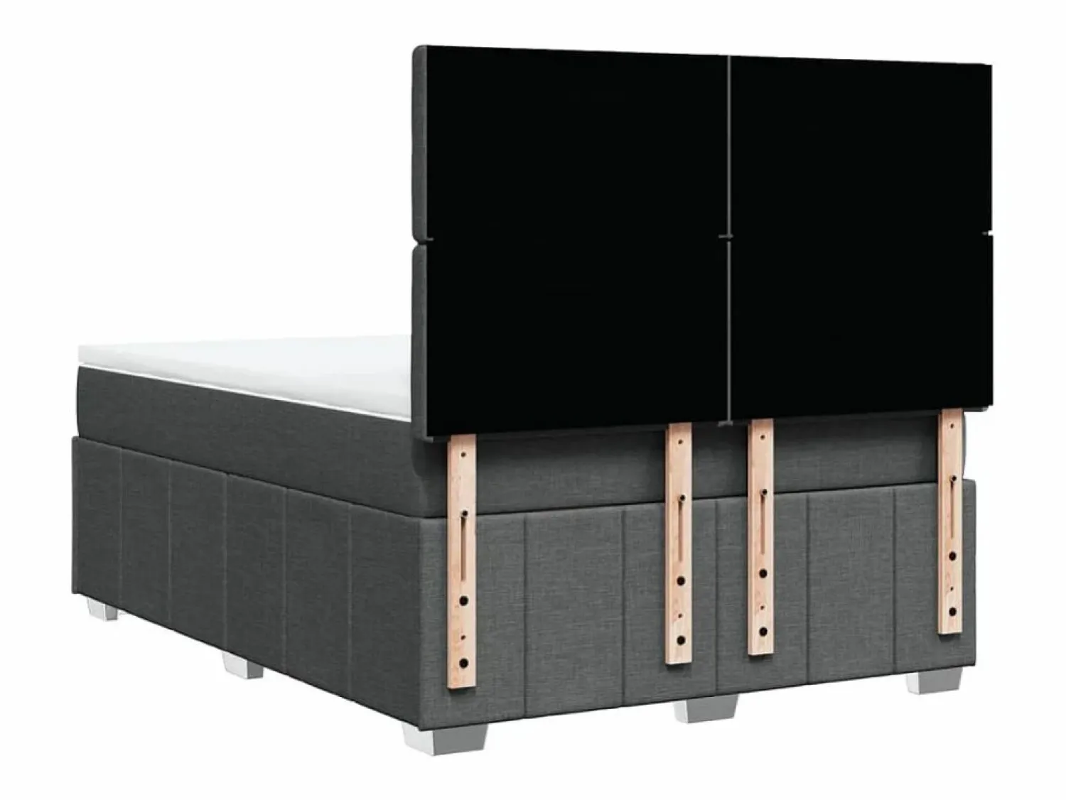 Clearance Clicnbuy Cama box spring con colchón tela oscuro 160x200 cm Gris