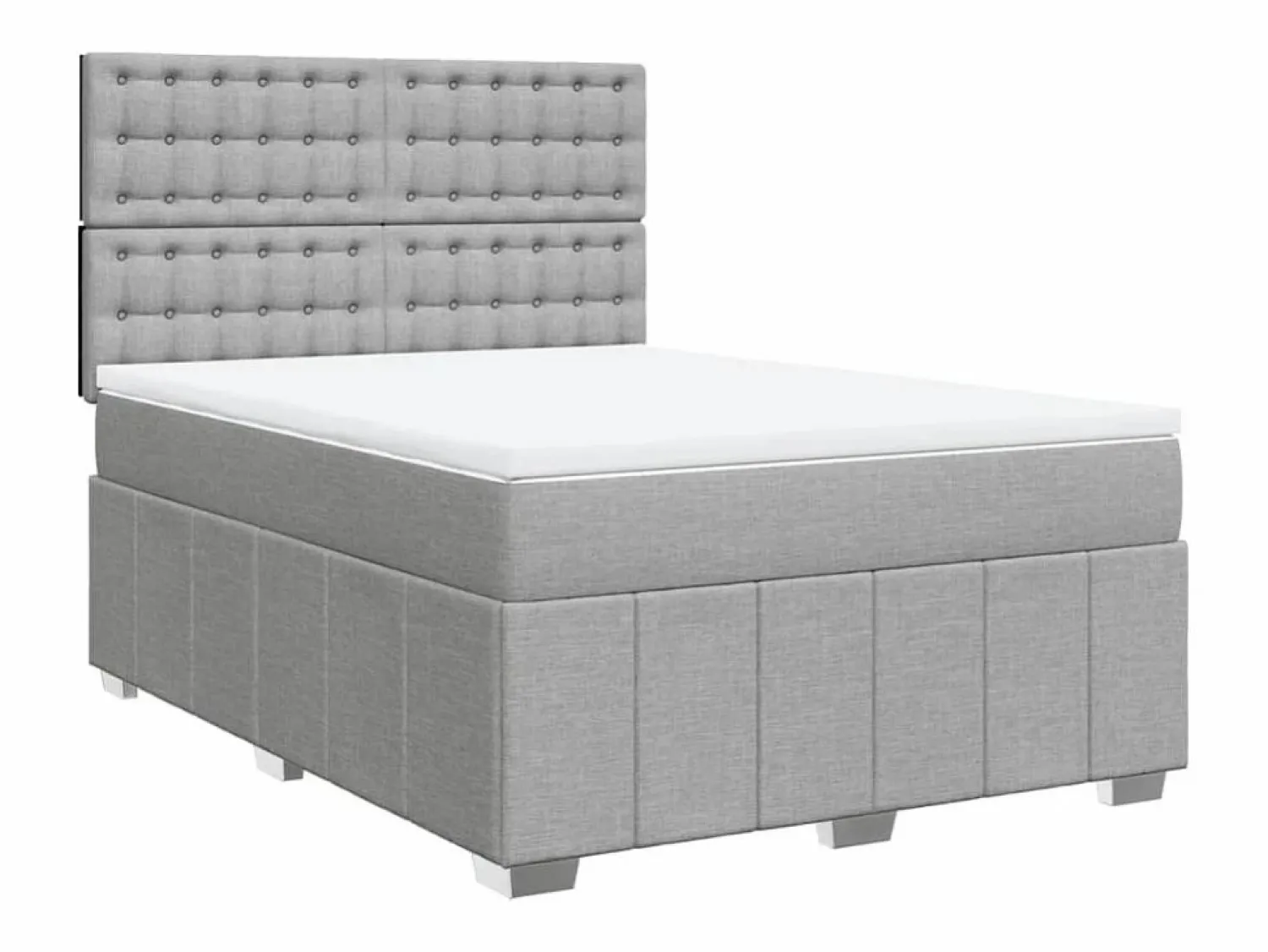 Clicnbuy Cama box spring con colchón tela claro 140x200 cm