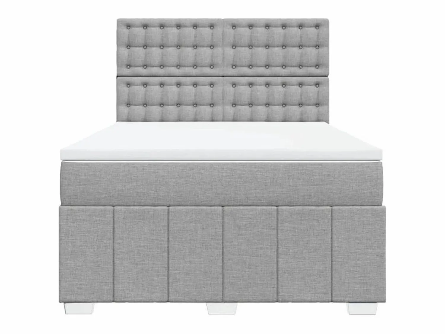 Clicnbuy Cama box spring con colchón tela claro 140x200 cm