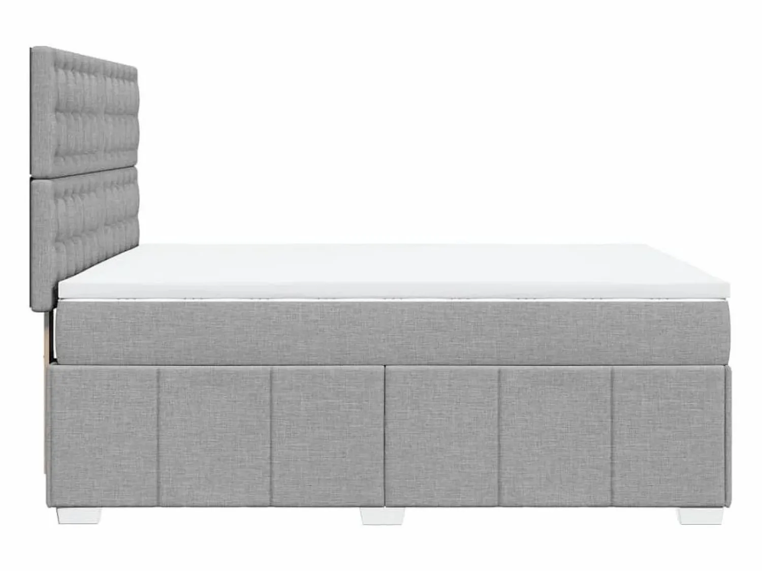 Clicnbuy Cama box spring con colchón tela claro 140x200 cm