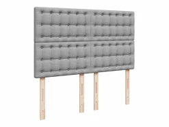 Clicnbuy Cama box spring con colchón tela claro 140x200 cm