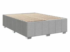Clicnbuy Cama box spring con colchón tela claro 140x200 cm