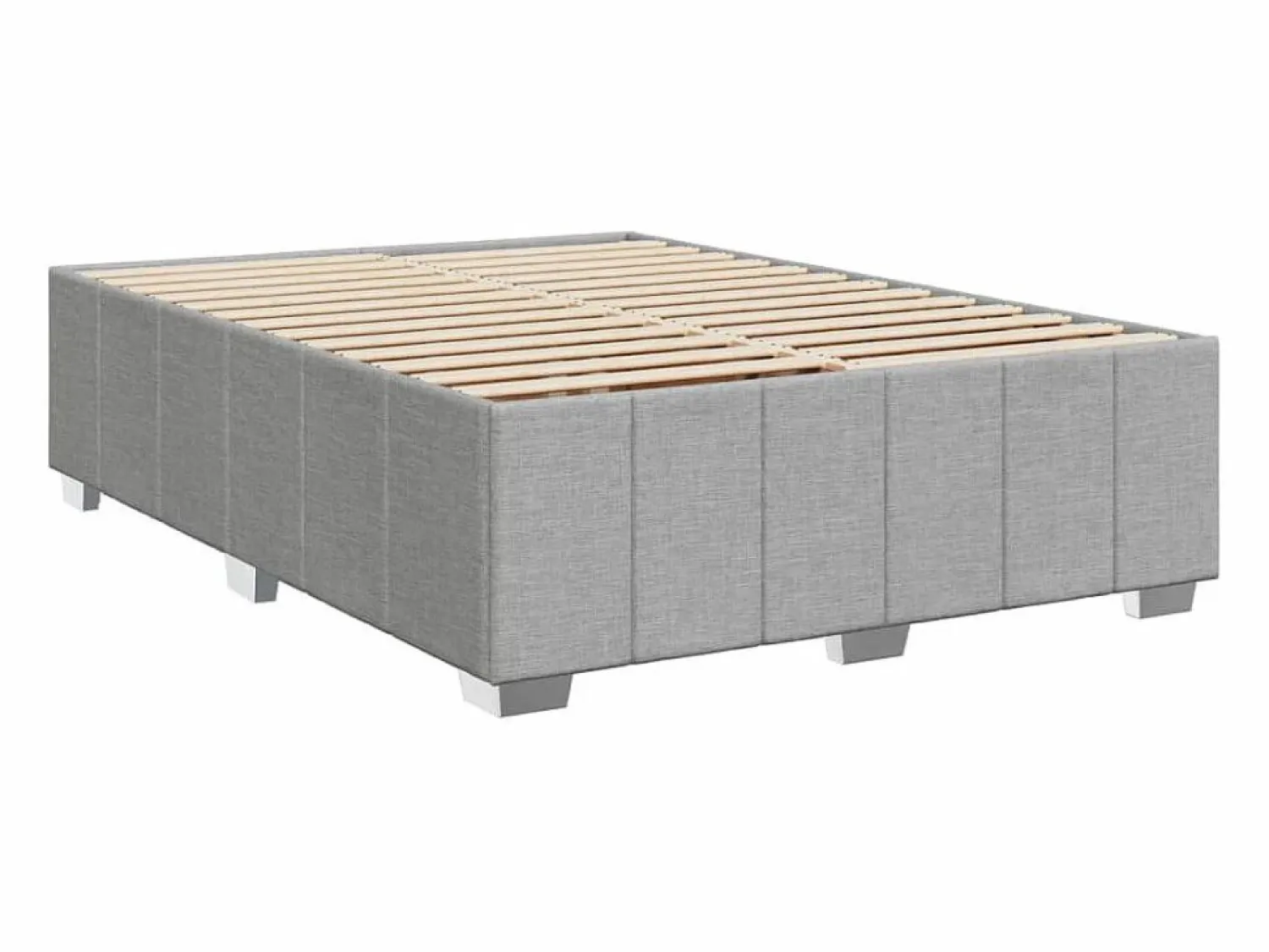 Clicnbuy Cama box spring con colchón tela claro 140x200 cm