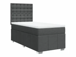 Best Clicnbuy Cama box spring con colchón tela oscuro 90x190 cm Gris
