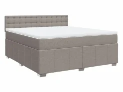 New Cama box spring con colchón tela gris taupe 180x200 cm Somier - 180X200Cm