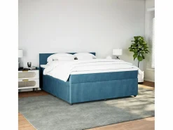 Clearance Clicnbuy Cama box spring con colchón terciopelo 180x200 cm Azul