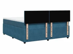 Clearance Clicnbuy Cama box spring con colchón terciopelo 180x200 cm Azul