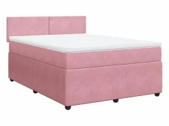 Clicnbuy Cama box spring con colchón terciopelo 160x200 cm