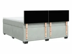 Clicnbuy Cama box spring con colchón terciopelo claro 180x200 cm Gris