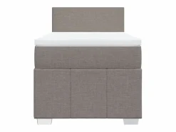Cama box spring con colchón tela gris taupe 90x190 cm Somier - 90X190Cm