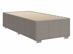 Cama box spring con colchón tela gris taupe 90x190 cm Somier - 90X190Cm