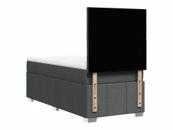 Discount Clicnbuy Cama box spring con colchón tela oscuro 90x190 cm Gris