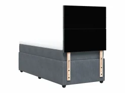 Clicnbuy Cama box spring con colchón terciopelo oscuro 90x190 cm