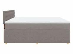 Clicnbuy Cama box spring con colchón tela gris taupe 180x200 cm Topo