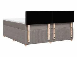 Clicnbuy Cama box spring con colchón tela gris taupe 180x200 cm Topo