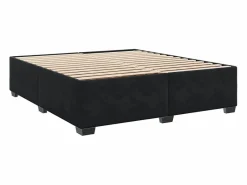 Clearance Clicnbuy Cama box spring con colchón terciopelo 180x200 cm Negro